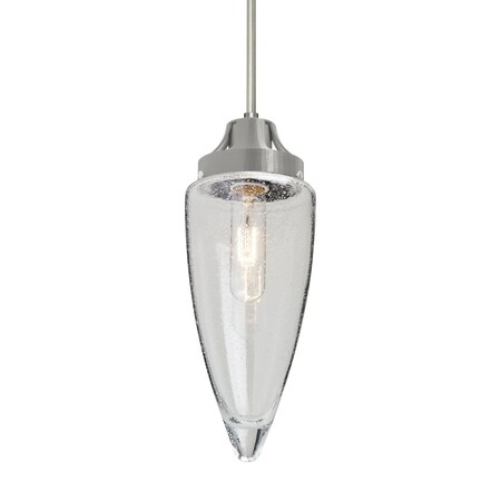 Besa Lighting Sulu Cord Pendant, Clear Bubble, Satin Nickel Finish, 1x60W Incandescent 1JT-SULUCL-SN